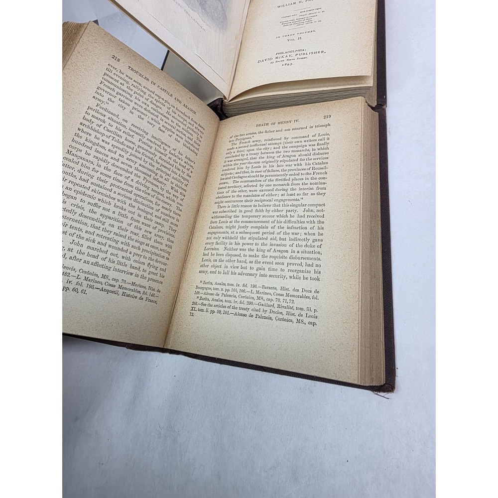 The Reign of Ferdinand and Isabella the Catholic Prescott, McKay Vol I & II 1893 - Picture 6 of 8